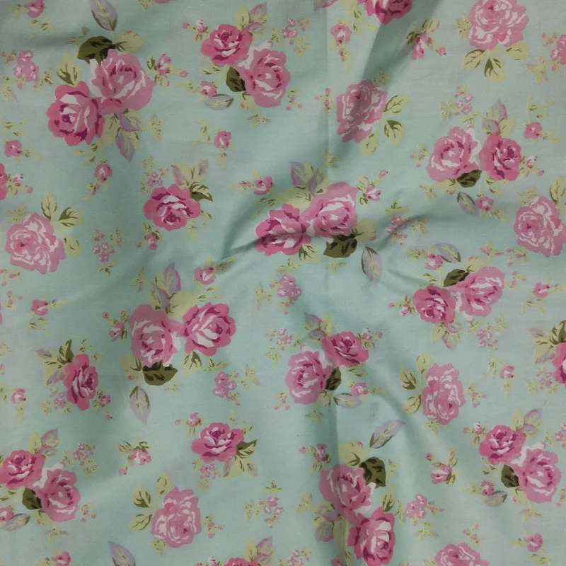 Pretty Lake зеленые и розовые Цветущие розы с принтом 100% | Дом сад