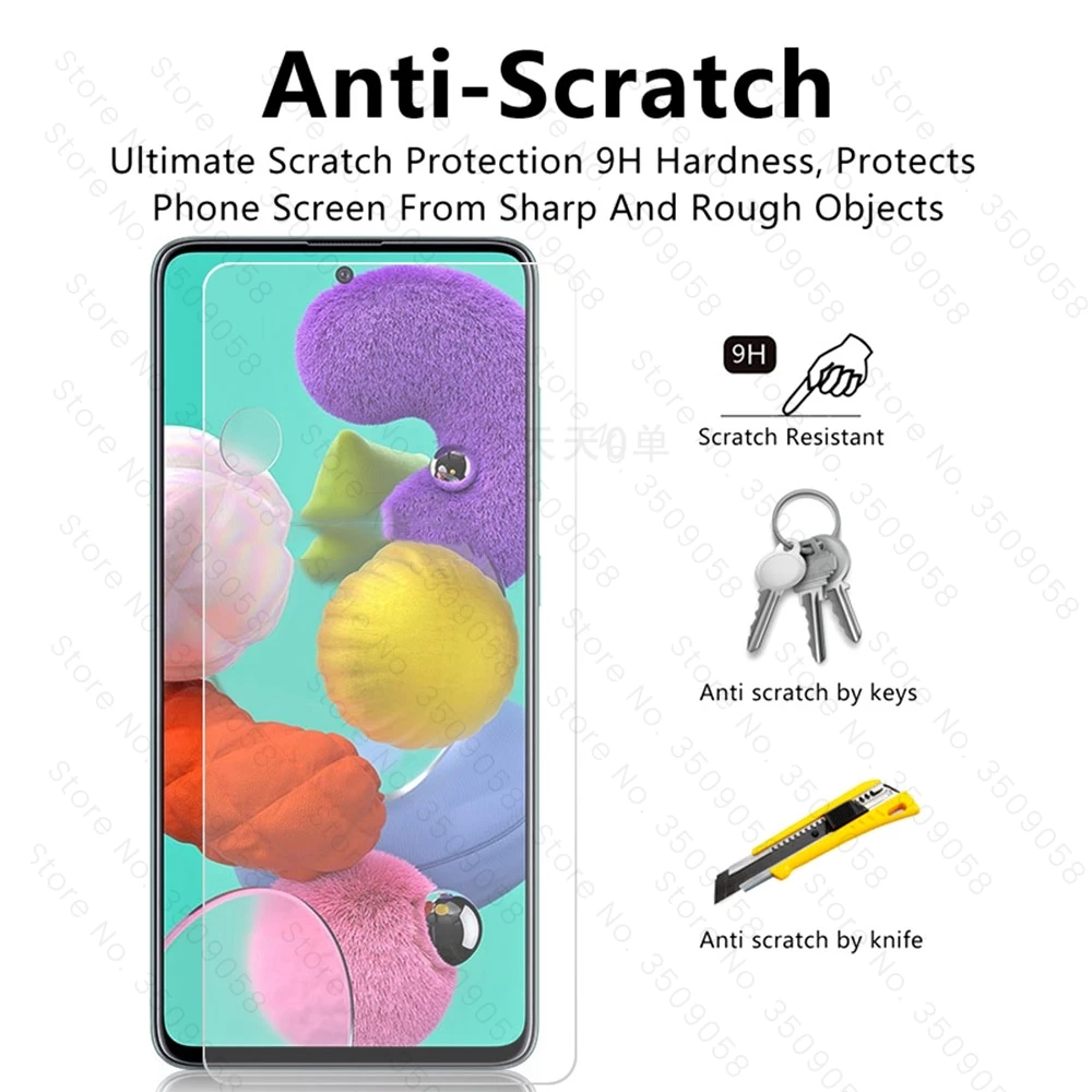 3/2/1Pcs a51 protective glass for samsung galaxy a91 a81 a71 a41 a31 a21 a11 a01 m11 m21 m31 m51 screen protector cover film | Мобильные