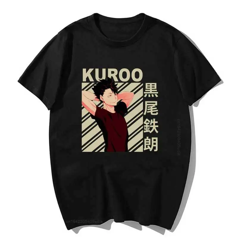 Haikyuu Tetsurou Kuroo T Shirt Men Kawaii Tops Cartoon Karate Graphic Tees Tee Shirt for Men Unisex Harajuku Shirt Breathable