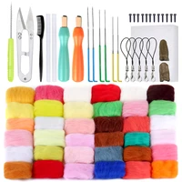 lmdz needle felting kit starter felting tool kit for needle felting include 36 colors wool roving needle felting needles