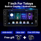 Автомагнитола Eunavi, 2 Din, Android 10, мультимедийный плеер для Toyota Corolla Vios Crown Camry Hiace Previa RAV4, стерео головное устройство с GPS