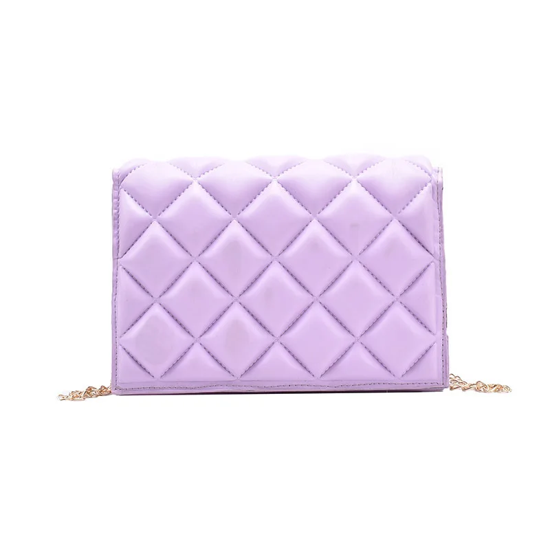 

New rhombus chain bag messenger bag fashion ins simple texture small square bag