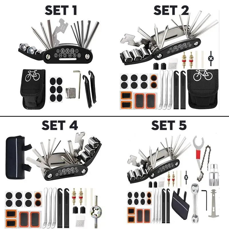 

Portable MTB Repair Tools Kit cycle Portable Socket Multipurpose Wrench Nut Tire Repair Tool Set 16 In 1 Bicycle Repair Tools