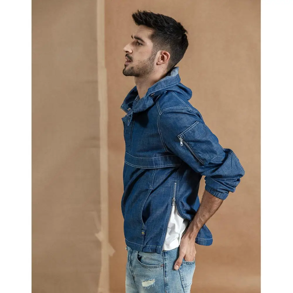 Мужская куртка пуловер с капюшоном SIMWOOD демисезонная курточка молнией в половину