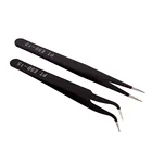 2 шт.компл. антистатические щипцы с прямым кончиком, набор точных пинцетов для пайки, электронные пинцеты ESD, Прямая поставка
