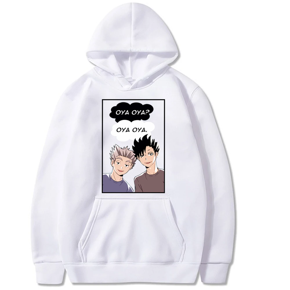 

Oya Oya Oya Haikyuu Hoodies Unisex Kuroo Anime Bokuto Manga Shoyo Volleyball Creative Hoodie Male Streetwear Fashion Sweatshirts