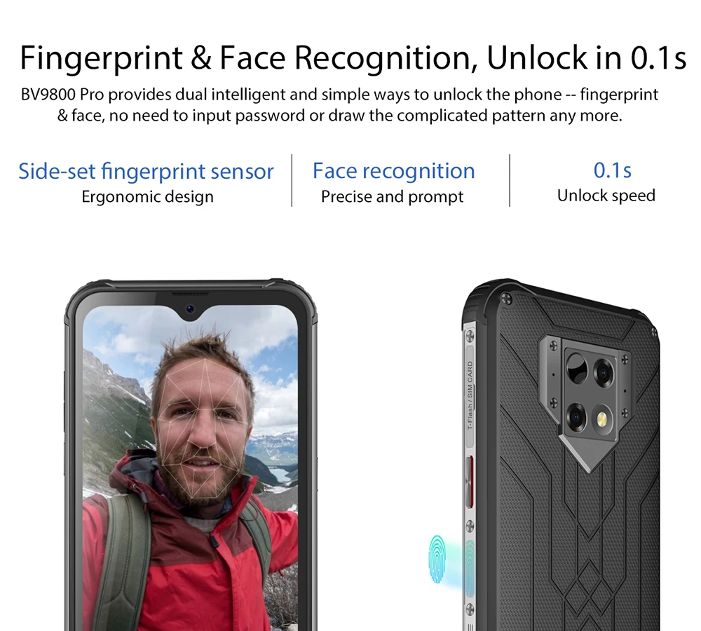 Blackview BV9800 Pro Водонепроницаемый первый в мире смартфон с тепловизором 6 ГБ+ 128 Гб MT6771 Восьмиядерный 48мп Android 9,0 NFC 6580 мАч