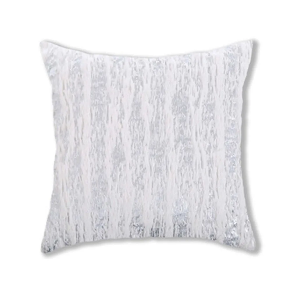 

43*43cm Pillowcase Crystal Short Plush Silver Soft Fur Pillow Cover Throw Pillow Cover With Invisible Zipper Home Textile