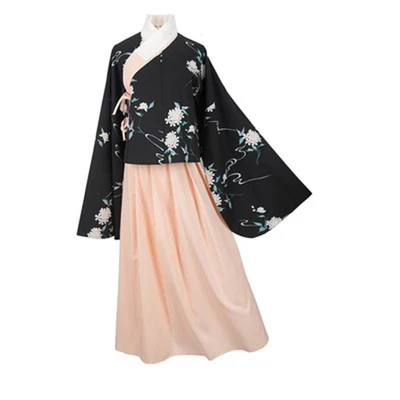 Восточная Женская традиционная юбка с принтом hanfu Повседневная Одежда для танцев