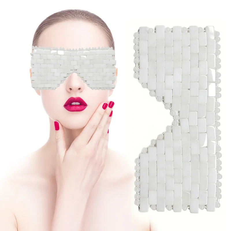 Маска для сна с белыми кристаллами маска глаз из натурального нефрита набор