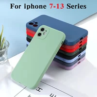 for iphone 13 12 11 pro max 7 8 plus 12pro 13pro case square liquid silicone soft camera protection cover for iphone 11 x xr xs