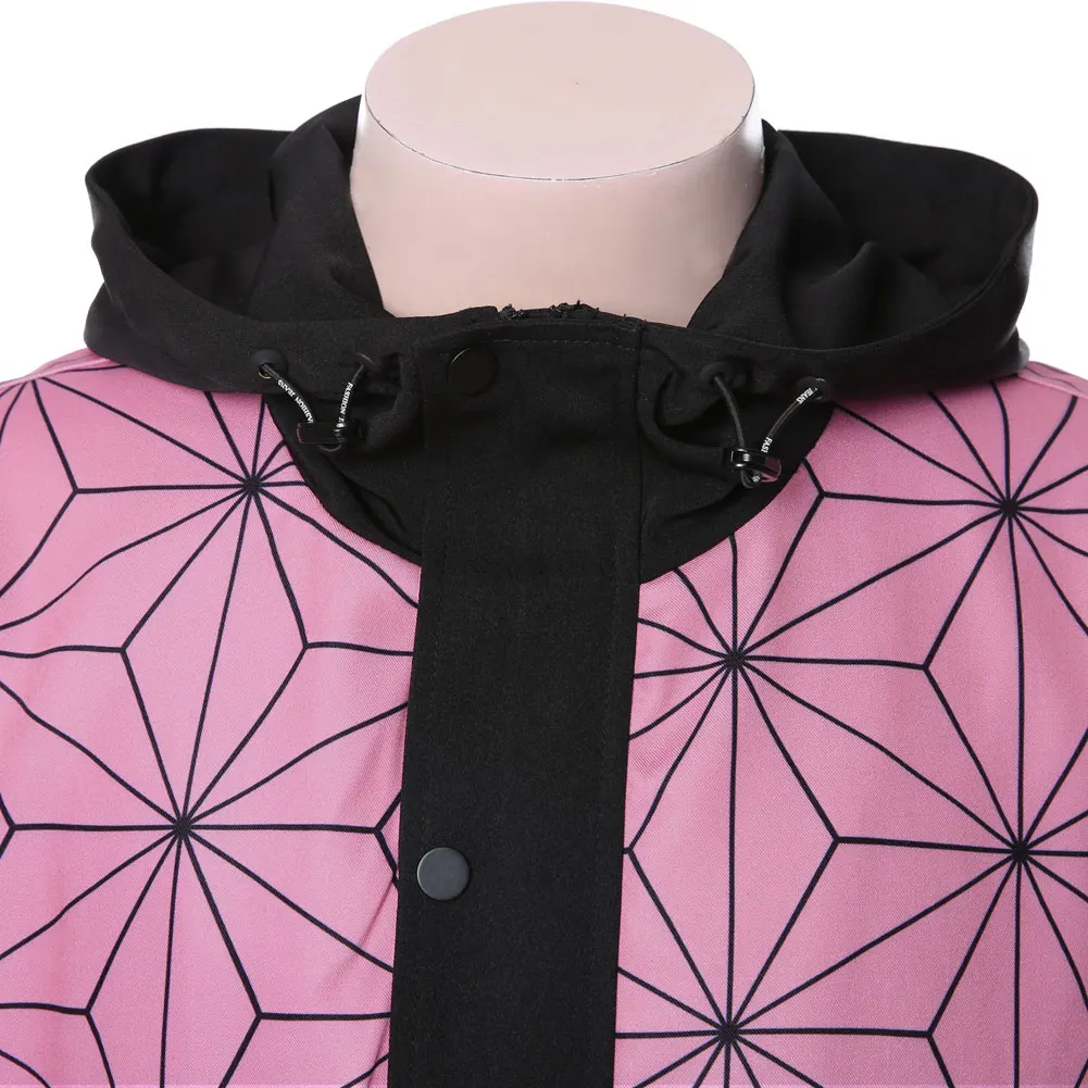 

Anime Demon Slayer Kimetsu no Yaiba Kamado Nezuko Cosplay Costume Hood Coat Jacket Shirt Halloween Costumes Unisex