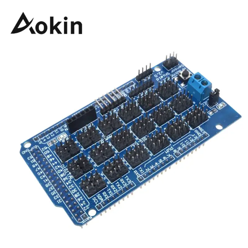 

Aokin для Arduino датчик Mega Shield V1.0 V2.0 специальная макетная плата расширения Мега 2560 Sup Iic Bluetooth Sd детали для роботов