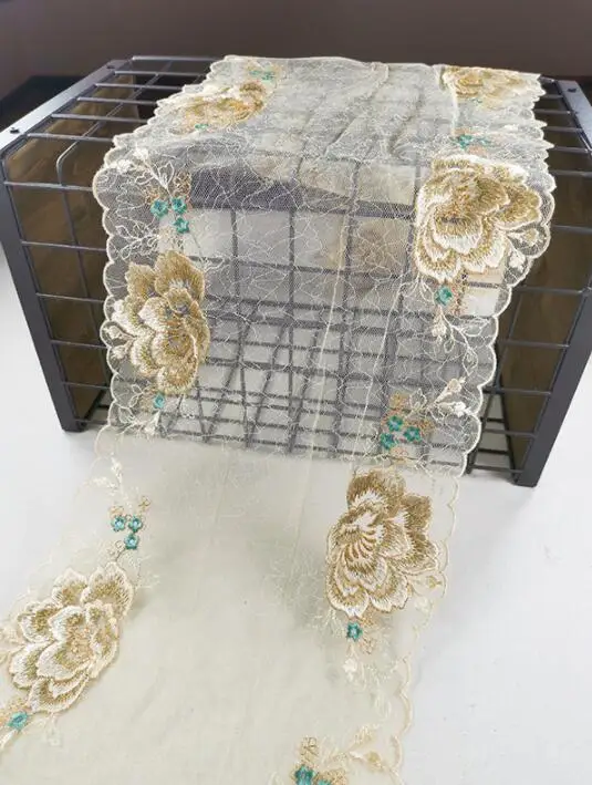 1 м/лот цвета шампанского золото Двусторонние Кружева отделка сетевая кружевная