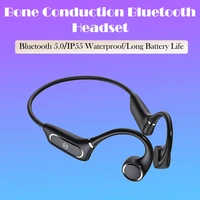 new h12 bone conduction bluetooth headset over ear outdoor sports bluetooth headphone with mic handsfree headsets