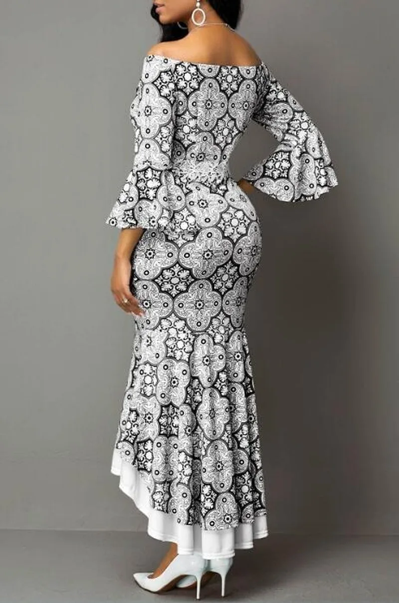 S 5XL весна осень африканские макси платья для женщин 2020 мода балахон длинное