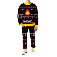 mens tracksuit christmas sweaters couples sweatpants sets 3d printed kids clothing pullover sweetshirts family festive clothes