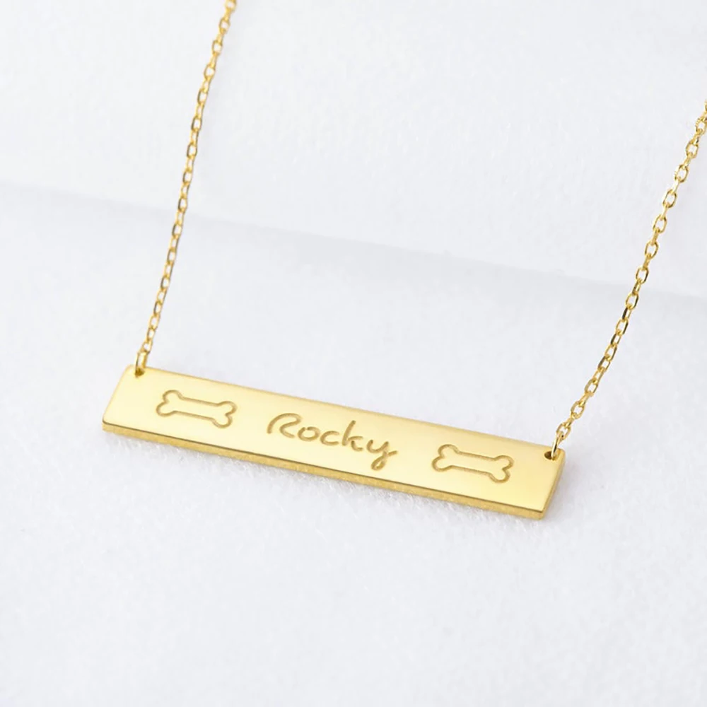FYW пользовательские милые кости имя Цепочки и ожерелья персонализированные шест
