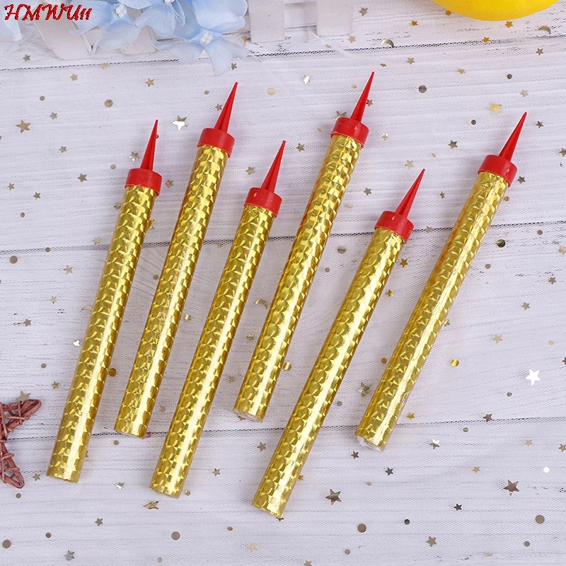 

6Pcs Birthday Cake Candles Bar Party Fireworks Straight Barrel Golden Champagne Fireworks Wand Party Supplies Cake Decoration