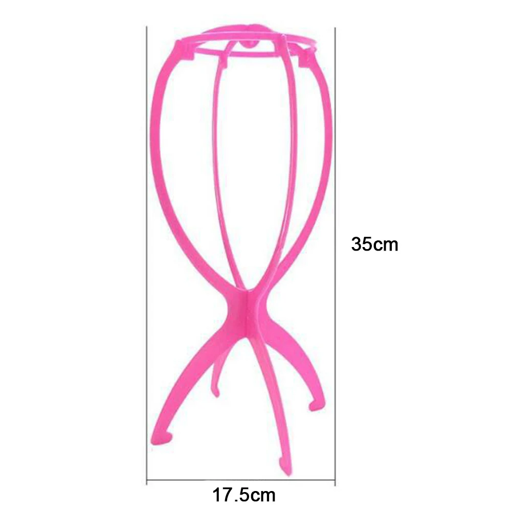 

Portable Folding Solid Color Wigs Display Stand Hat Hairpiece Holder Support Wig Holder Stand Wig Hair Hat Cap Holder