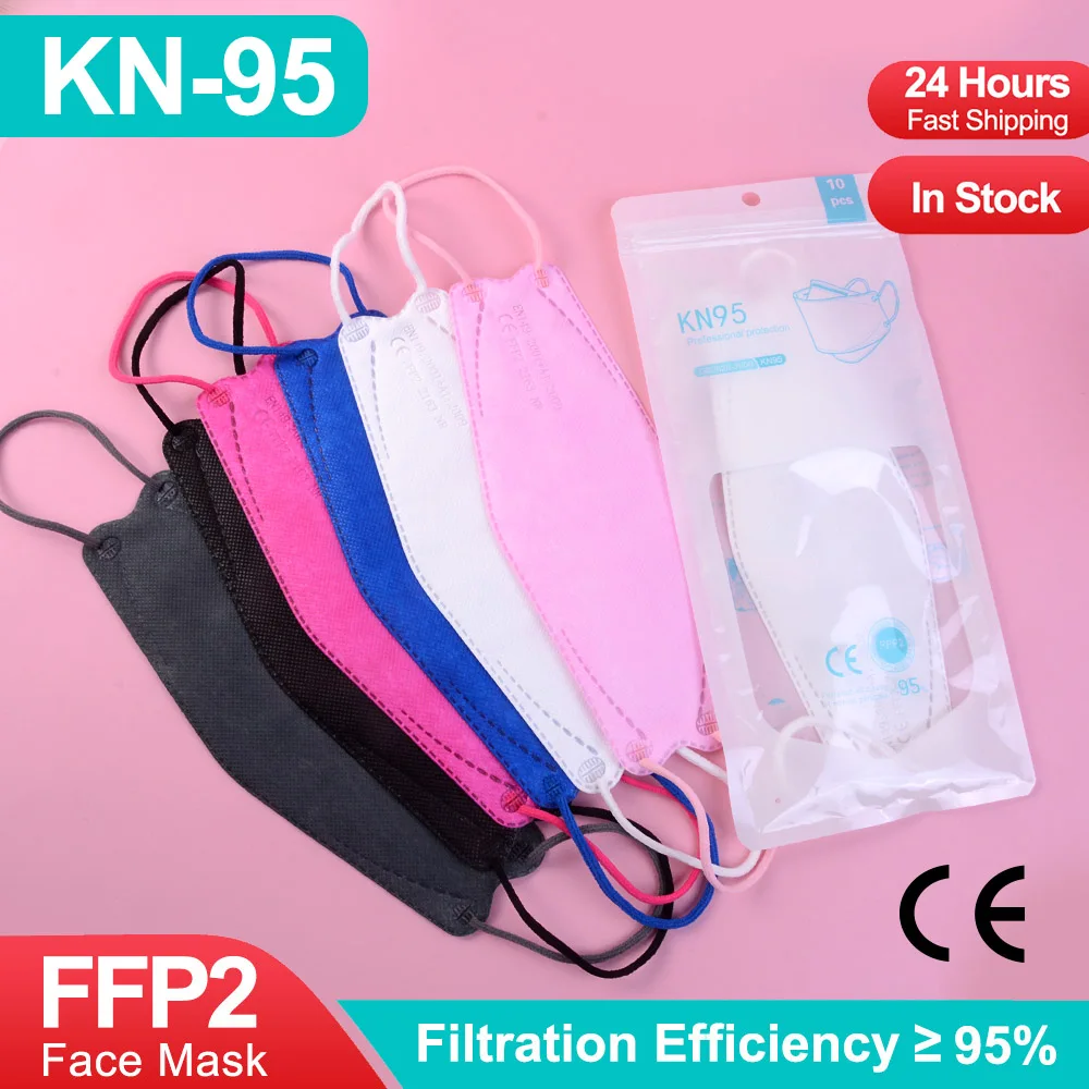 

Multicolor ffp2 mascarillas Kn95 Mask Adult Face Mask FPP2 Approved Masks Safety Dust Masque Respirator Fish Masks ffp2masks ce