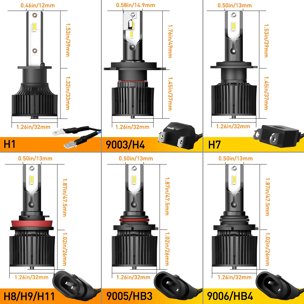 OXILAM 2 шт. Turbo LED H4 9003 CSP светодиодный ная лампа для фар 12В 24В Chevrolet Aveo Spark Nissan Pathfinder Altima