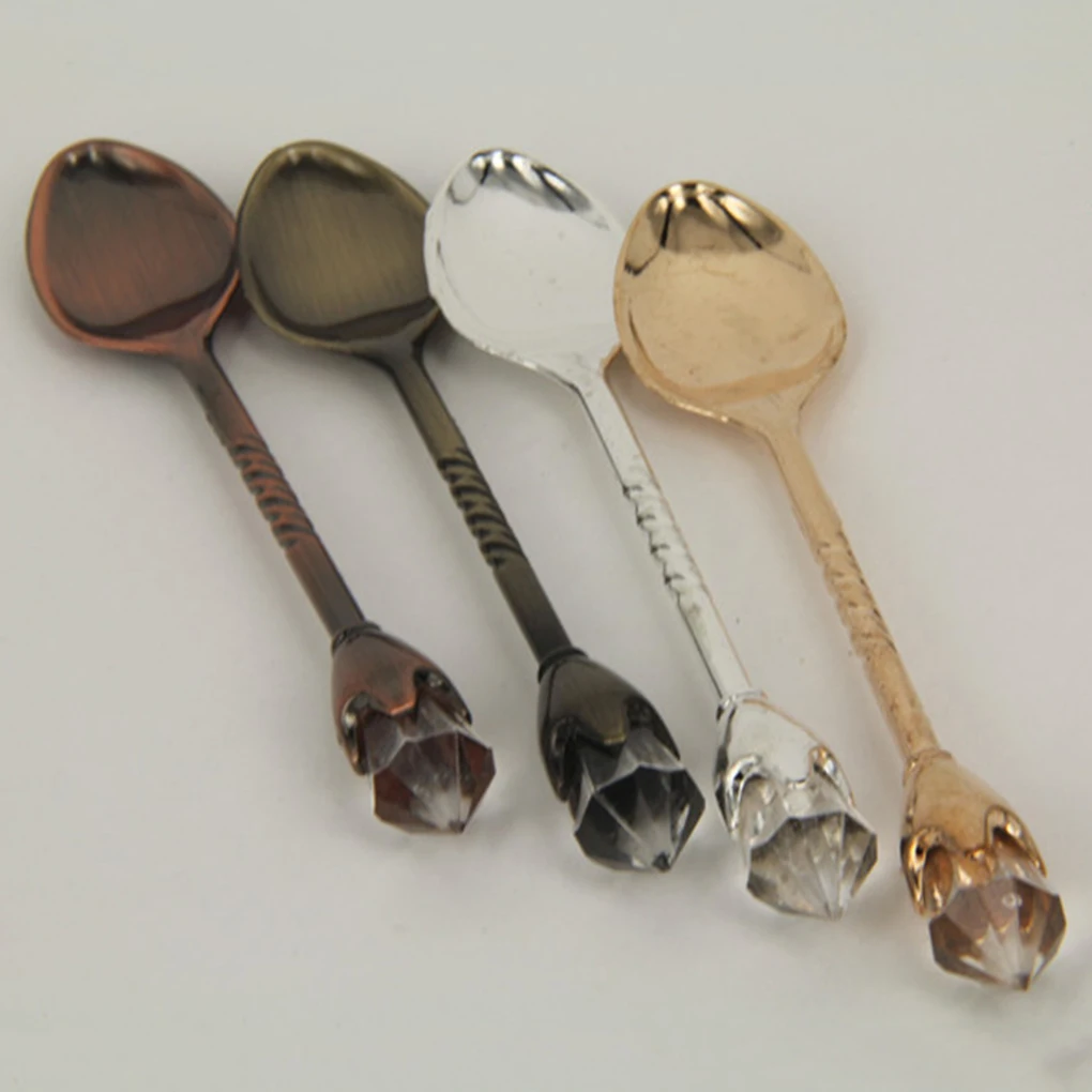

HOT SALE Retro Crystal Head Tea Coffee Spoon Condiment Scoop Dessert Ladle Scoop