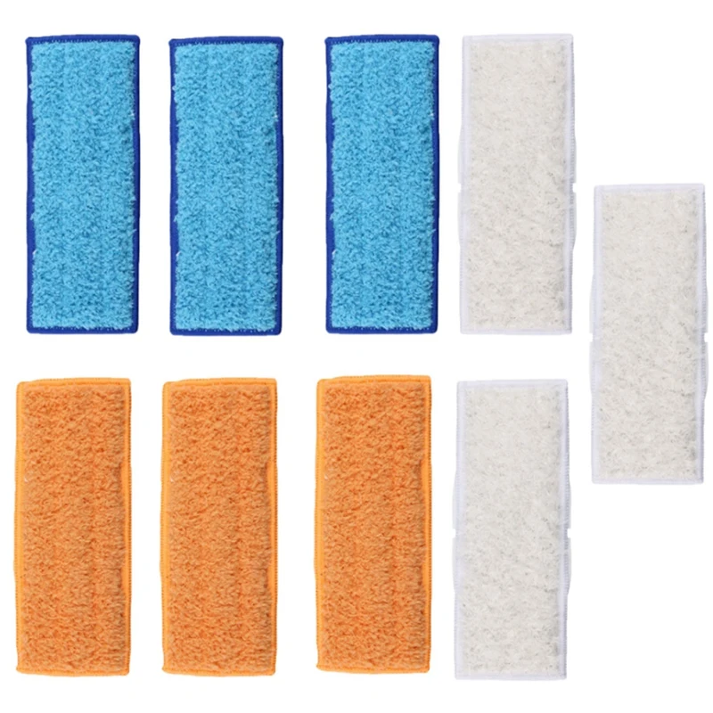 9PCS Washable Mopping Pads Vacuum Cleaner Sweeping Pad Replacement Parts for IRobot Braava Jet 240 241 Cleaner Robots