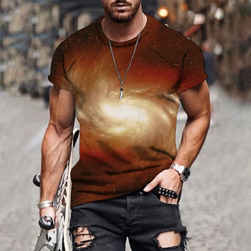 

Galaxy short sleeve shirt fashion trend men's star Nebula 3D printed T-shirt Tees roupas masculinas koszulki z krtkim rkawem