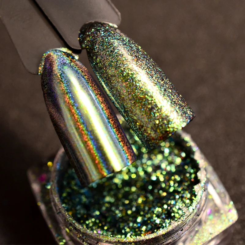 0 2 г/кор. лазерный Chameleonpigment голографический ногтей хлопья волшебное зеркало