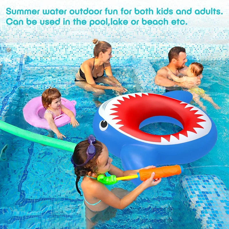 

Shark Inflatable Swimming Ring Giant Pool Lounge Adult Pool Float Swimming Circle Life Buoy Raft Kid Swimming Water Pool Toys