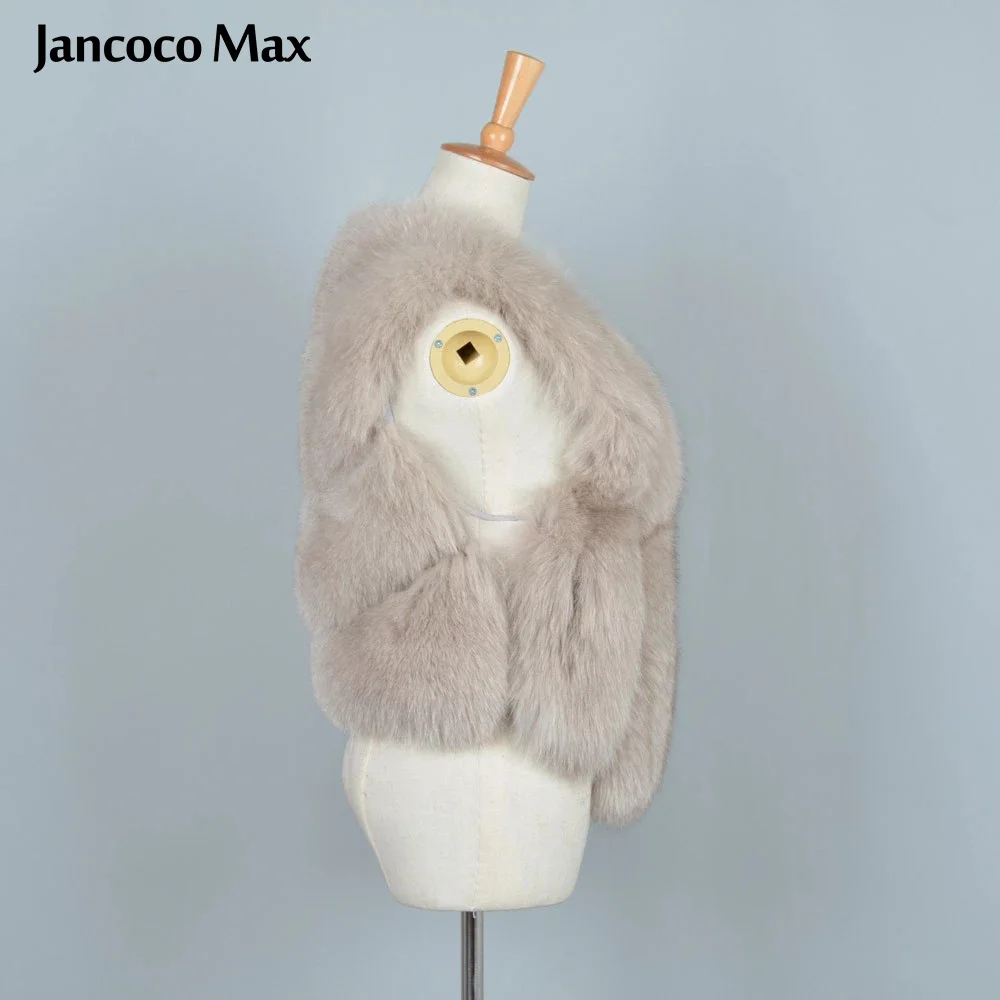 Jancoco Max Новинка весны из натурального меха лисы жилет жилеты лисьего женская
