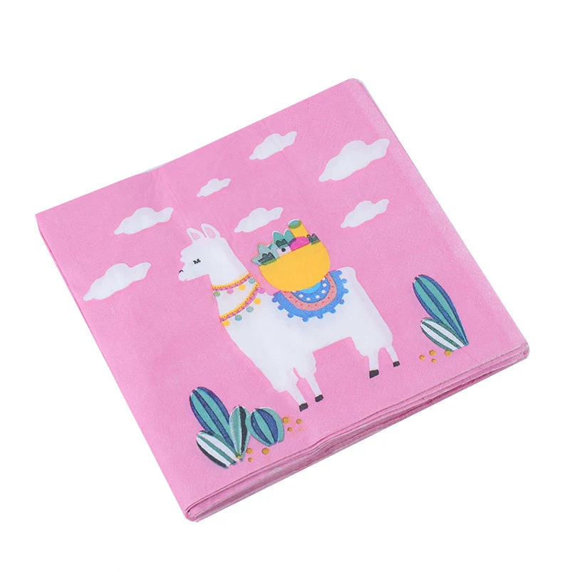 LISM 20 шт. на день рождения сувениры украшения Альпака кактус тема полотенца