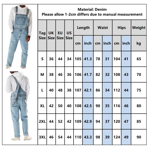 

Men's Denim Bib Pants Washed Full Length Jeans Jumpsuits Hip Hop Straight Jean Overalls for Men New Male Jumpsuit D30