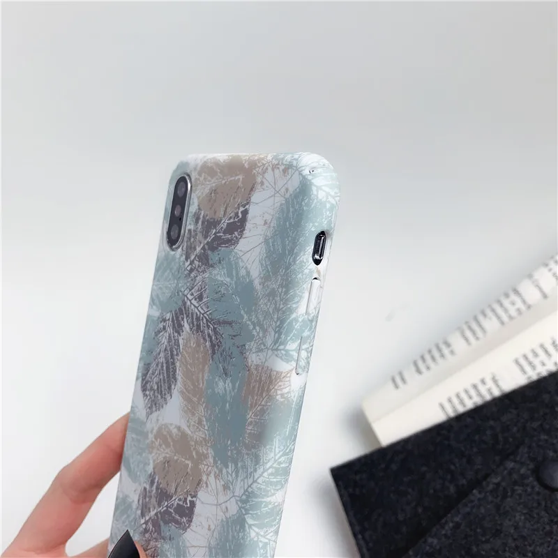 GTWIN чехол для телефона с голубыми листьями iPhone 11 Pro Max XR XS 6 6S 7 8 Plus X Жесткий PC