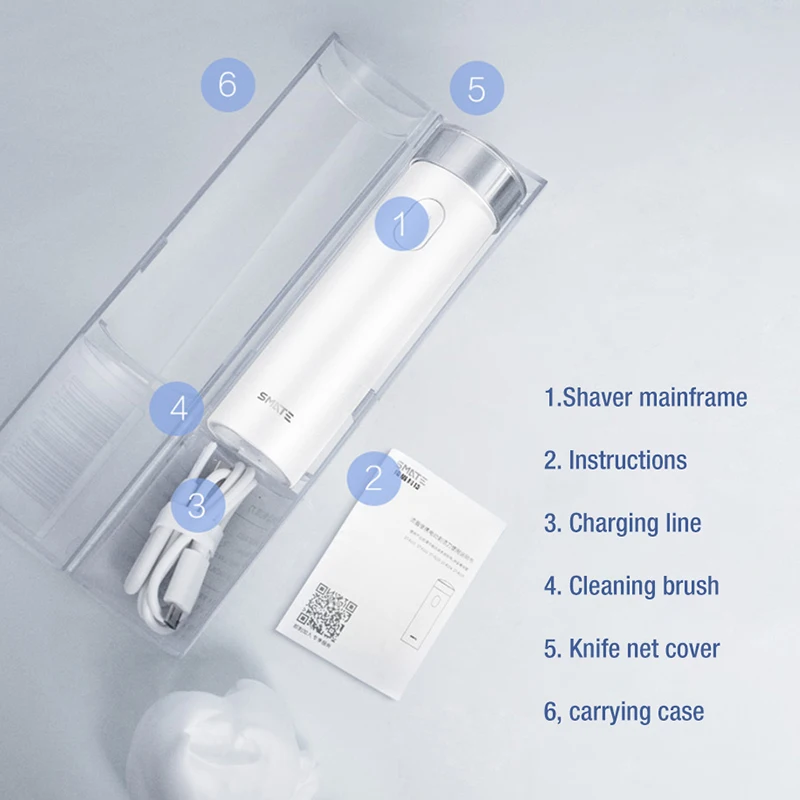 Xiaomi Mijia SMATE USB электрическая бритва мини Портативная Мужская бритва Водонепроницаемая моющаяся бритва с одним лезвием машинка для бритья триммер для бороды