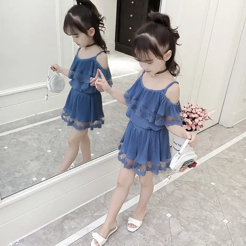 Комплект одежды для девочек летняя одежда маленьких короткие штаны спортивный