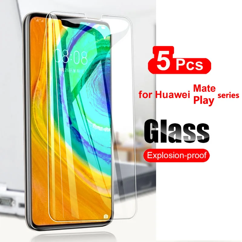 

5Pcs Tempered Glass For Huawei Mate 30 20 10 Lite 20X 5G 9 8 Play 5T Youth 4T Pro 30 Plus 20 3e Play5 4 3 Screen Protector 10H
