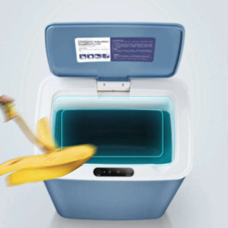 

USB Automatic Sensor Dustbin Smart Sensor Trash Can Induction Waste Bin Eco-Friendly Dustbin Household Trash Bin-White