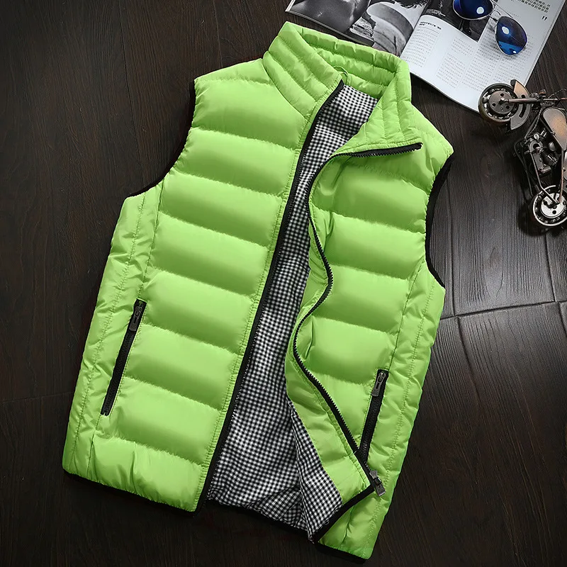 

Brand Clothing Cotton-Padded Big Siz Men's Vest Men Waistcoat Mens Jacket Sleeveless Vest Winter Fashion Casual Slim Coats