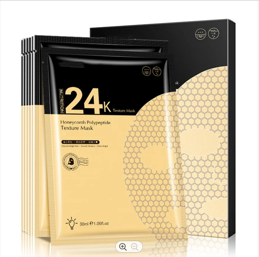 

20PCS 21K Golden Honeycomb Mask Moisturizing Moisturizing Mask Nourishing Patch Shrink Pore Moisturizing Skin Care Facial Mask