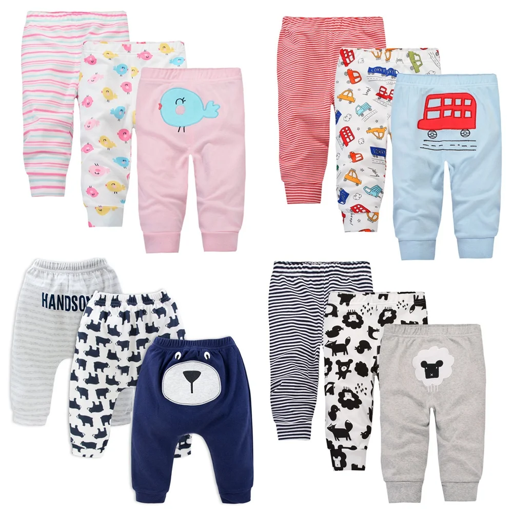 

3pcs boys and girls baby new pp pants casual trousers Openable baby cotton long pants Variety of options