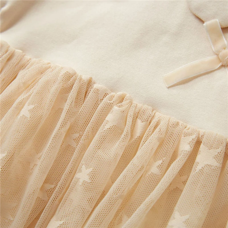 Мягкое дышащее платье принцессы для девочек Осеннее кружевное Сетчатое с