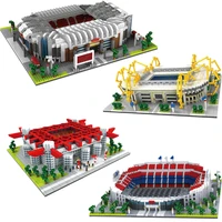 2021 mini famous architecture football field building blocks soccer camp nou signal iduna park model bricks toys for children