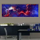 Абстрактная картина маслом с текстурой синего фиолетового Красного облака думайте независимо от стены картина для Гостиной Холст Современный художественный постер печать