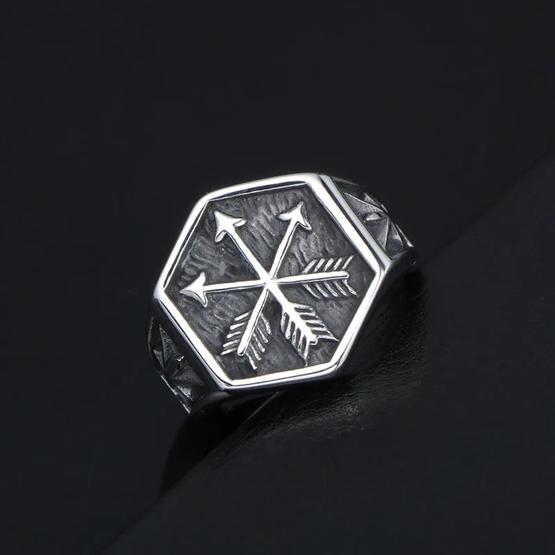 Серебряные кольца Polaris со звездами для мужчин дизайн Амура стрелой Винтажные