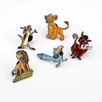 disney movie surrounding lion king brooch cute cartoon simba badge animal collar pin clothing bag accessories wholesale