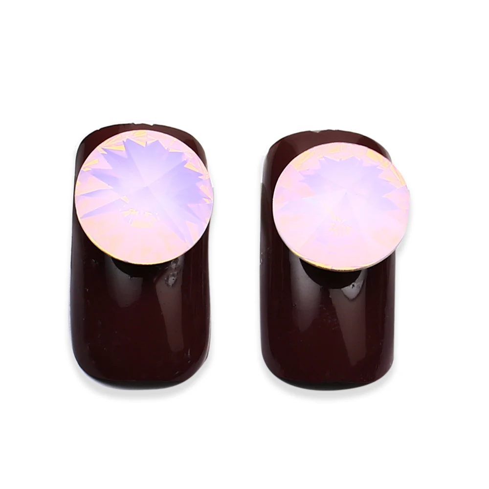 С украшением в виде кристаллов стеклянные риволи розовый опал свободные круглый