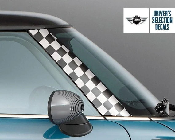 Для столба Mini Cooper R50 R53 Checker Гоночный флаг графическая наклейка