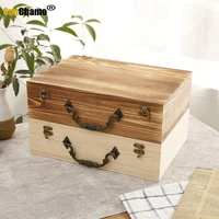 wooden box rectangular clamshell certificate certificate storage box a4 paper wooden box pine box custom gift box gift box